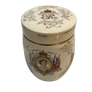 Sandland Ware Queen Elizabeth Coronation 1953 Commemorative Jar‎